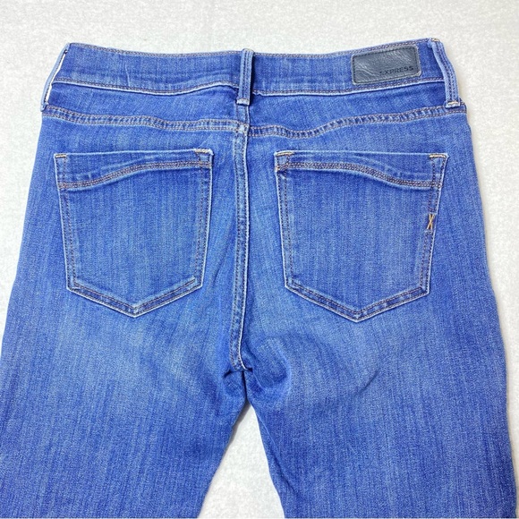 EXPRESS Jeans Women’s 4S Blue Skinny Leg Mid Rise Stretch Y2K Chic Casual Denim - Picture 6 of 15